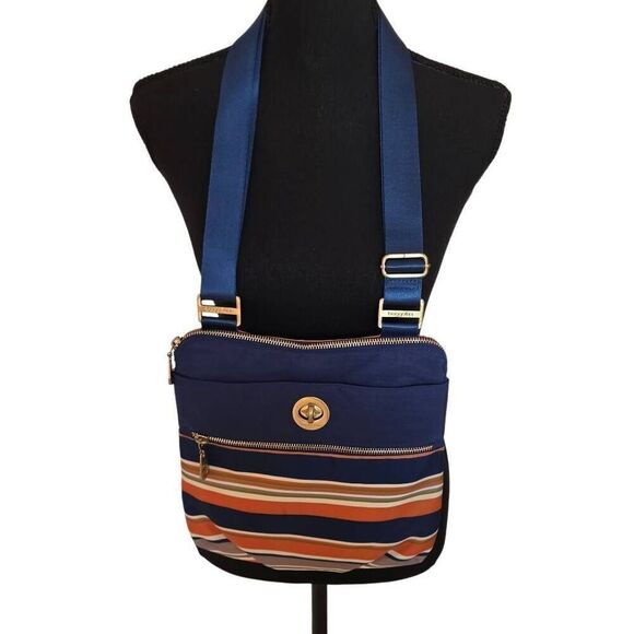 Baggallini Womens Stripe Hanover Crossbody Bag With Wristlet Multicolor Medium - Picture 1 of 14
